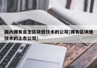 国内拥有自主区块链技术的公司[拥有区块链技术的上市公司]