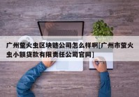 广州萤火虫区块链公司怎么样啊[广州市萤火虫小额贷款有限责任公司官网]